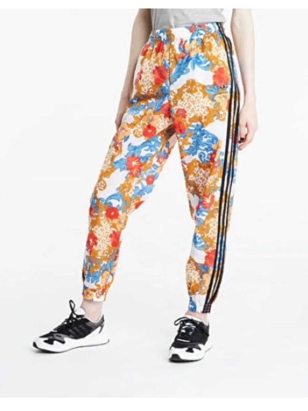 Adidas x HER Studio London track pants striped floral baggy drawstring SMALL - Picture 2 of 11